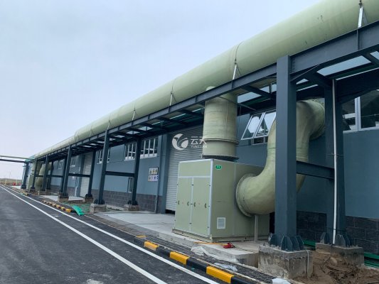 廢氣處理工程前置風(fēng)機(jī)及外管、管廊架